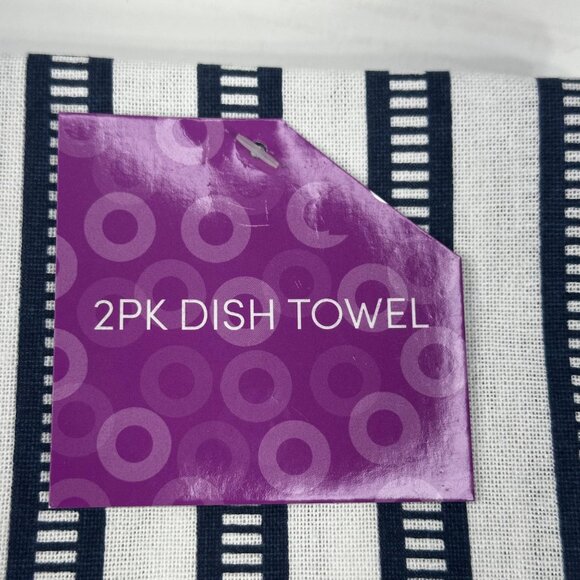 Lot Of Four Dish Towels Two Solid Two Striped Blue New With Tags - Picture 5 of 8